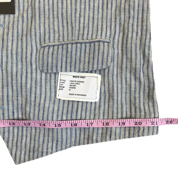Kroon Mens Sz M New Suit Vest Waistcoat Mixed Media Linen Corduroy Preppy - Picture 12 of 15